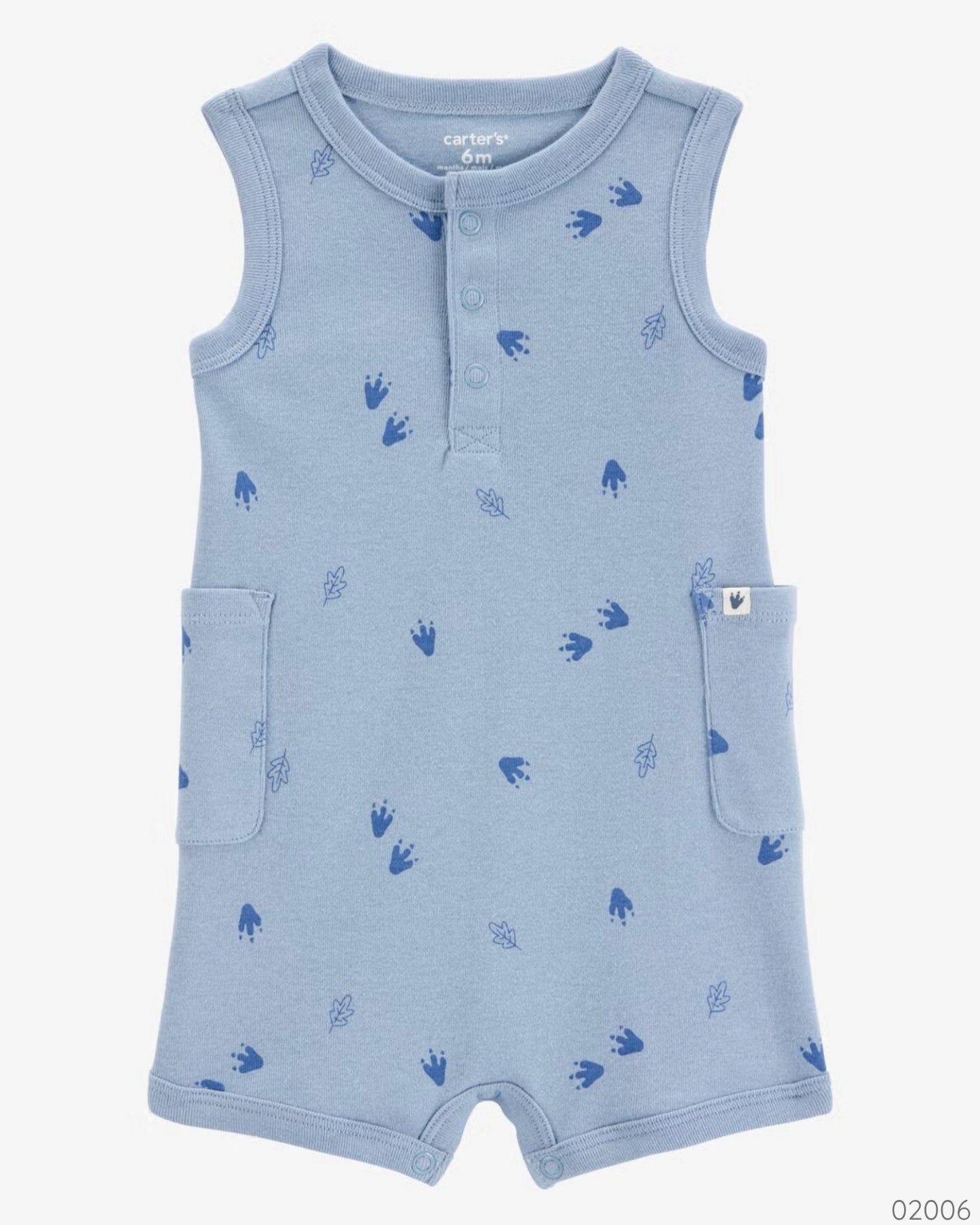 ROMPER SIN MANGAS CARTER´S HUELLAS AZUL