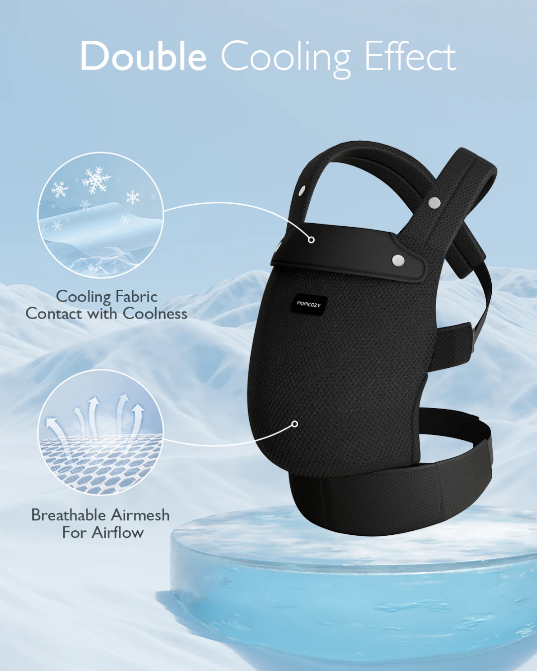 PORTA BEBE ERGONOMIC MALLA TRANSPIRABLE NEGRO