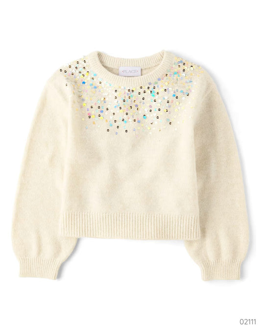 SUETER BLANCO LENTEJUELAS PLACE