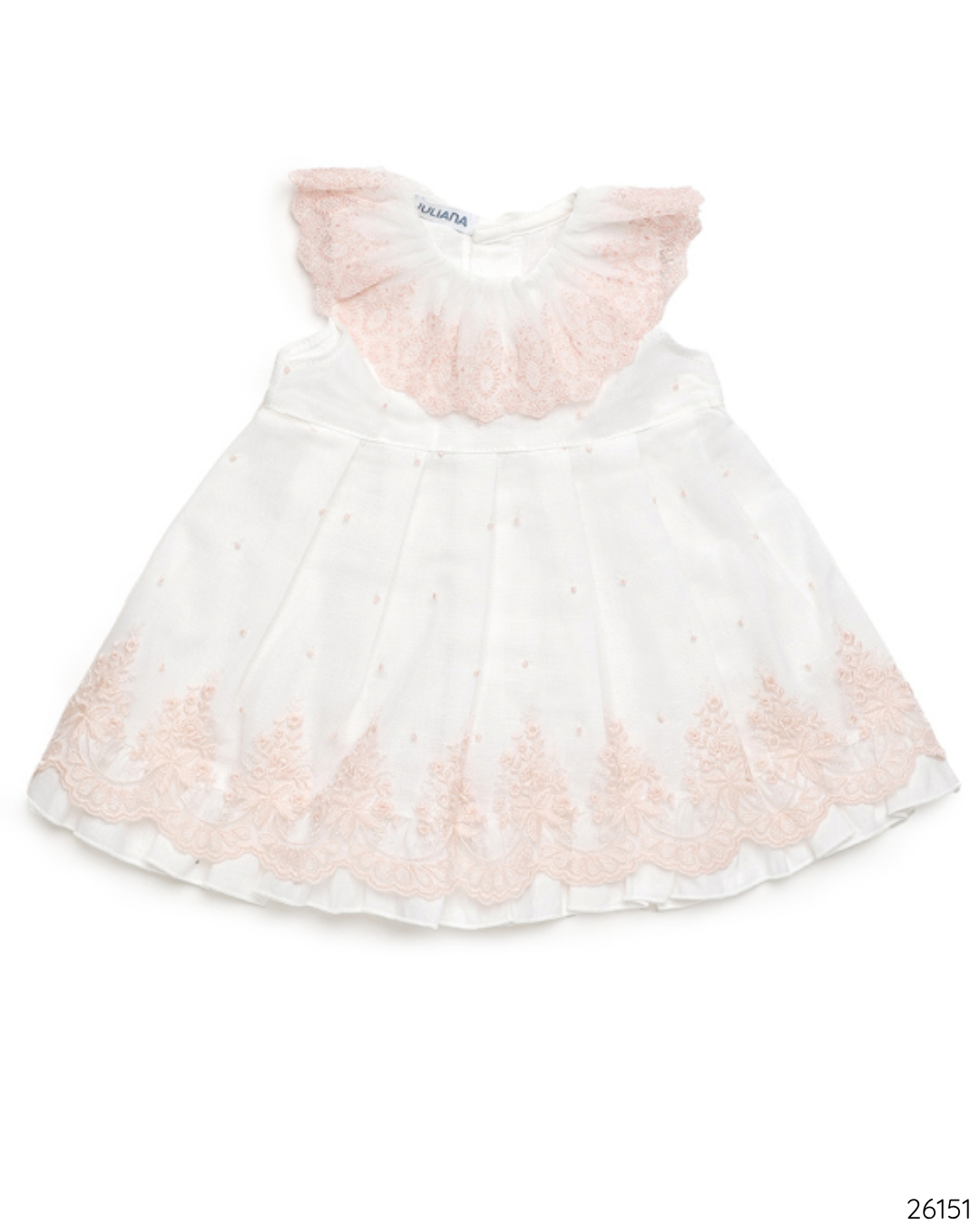 VESTIDO BLANCO ROSA ENCAJE