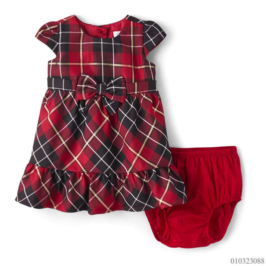 VESTIDO 2PZS ROJO CUADROS CHILDRENS PLACE BEBE