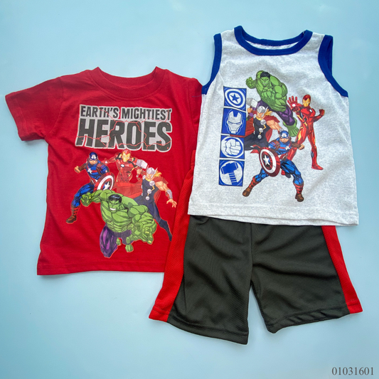 TRAJE NIÑO 3 PIEZAS AVENGERS HEROES