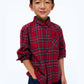 CAMISA ROJO VERDE H&M MANGALARGA NIÑO