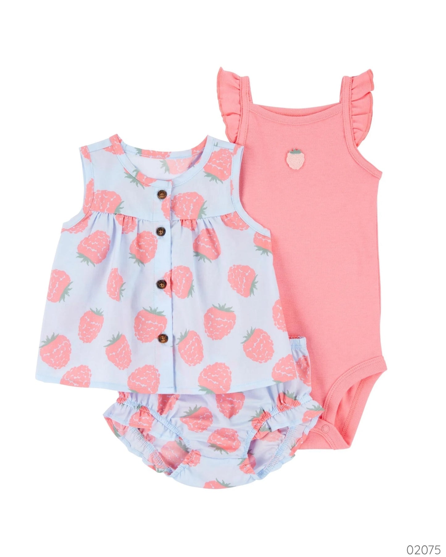 TRAJE 3PZS FRESAS ROSADO