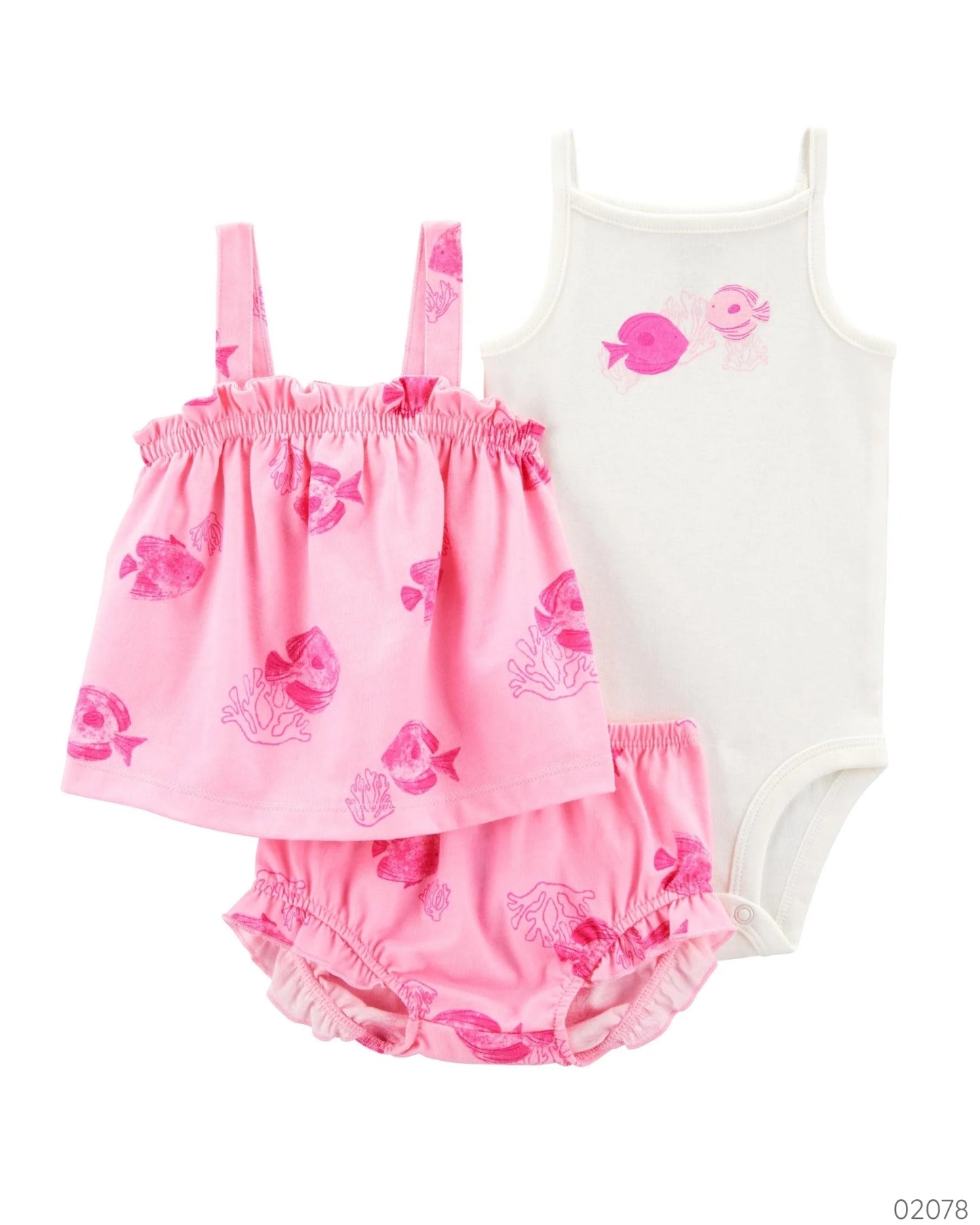 TRAJE 3PZS ROSADO PECES