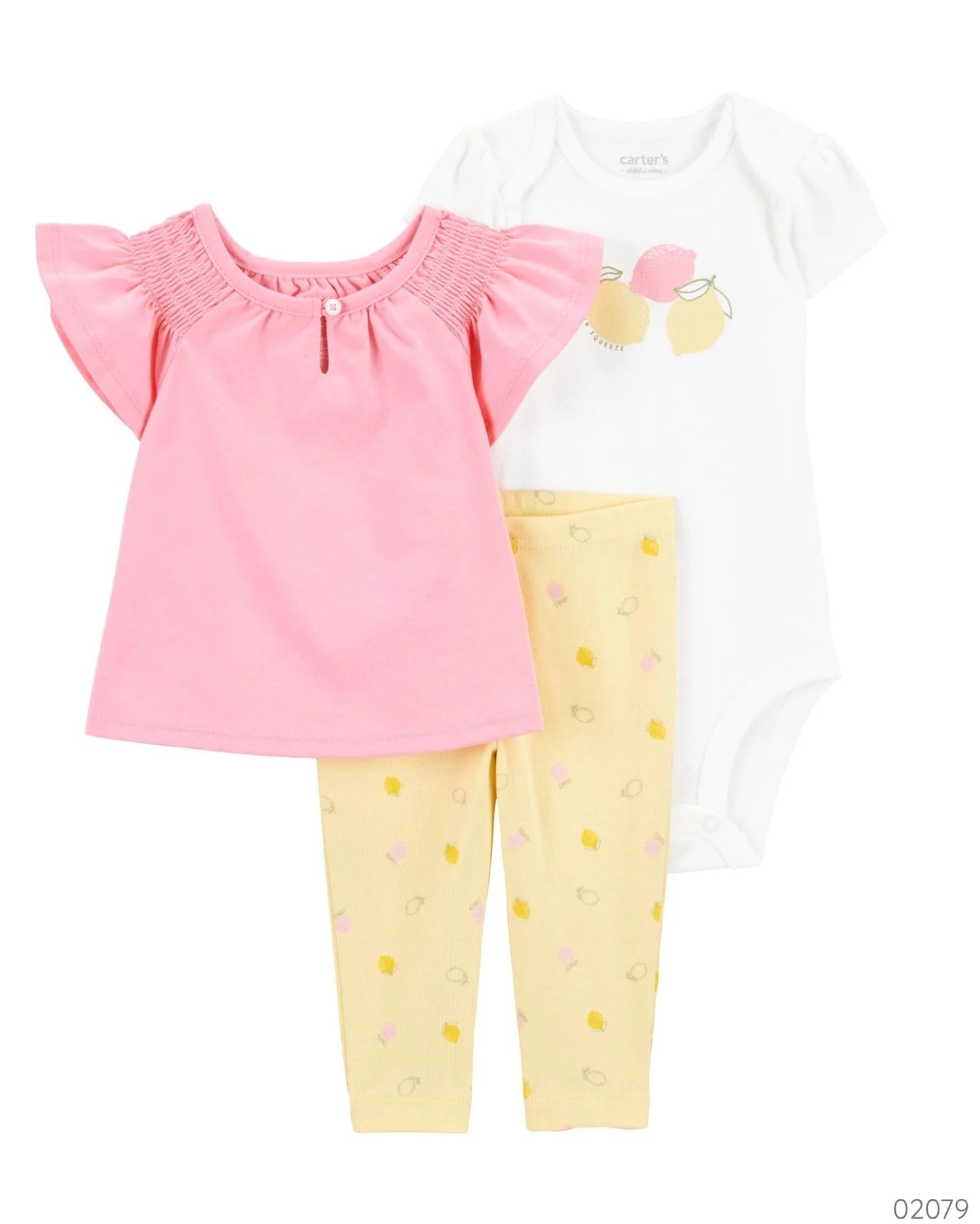TRAJE 3PZS ROSADO LIMONES