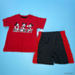 TRAJE NIÑO 2 PIEZAS MICKEY SHORT NEGRO ROJO