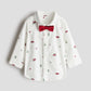 CAMISA BLANCA CARRITOS H&M CORBATIN ROJO