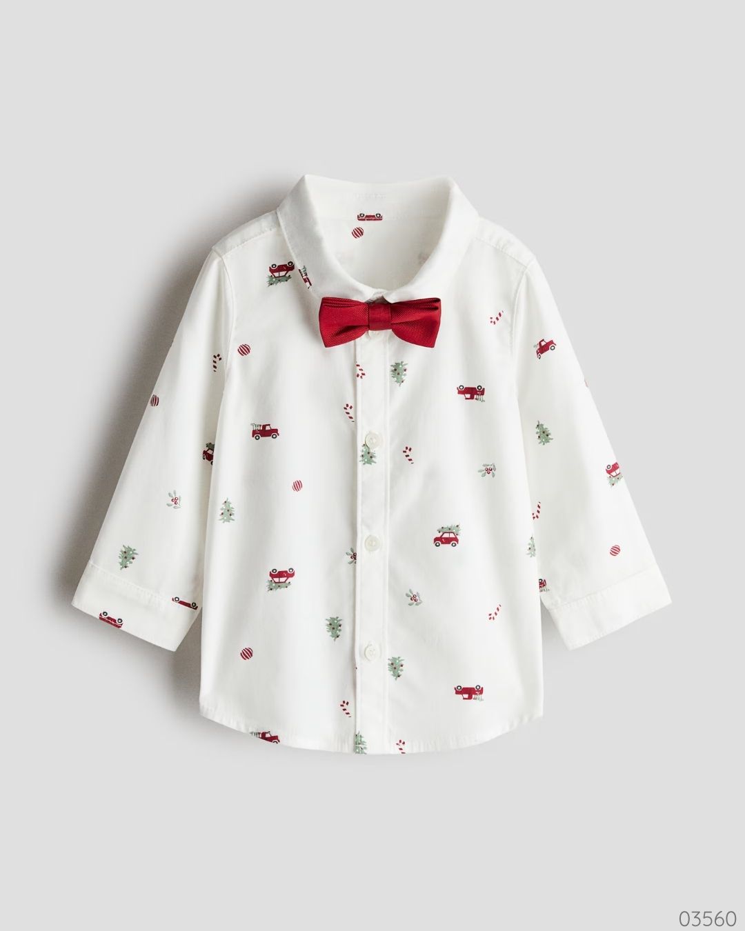 CAMISA BLANCA CARRITOS H&M CORBATIN ROJO