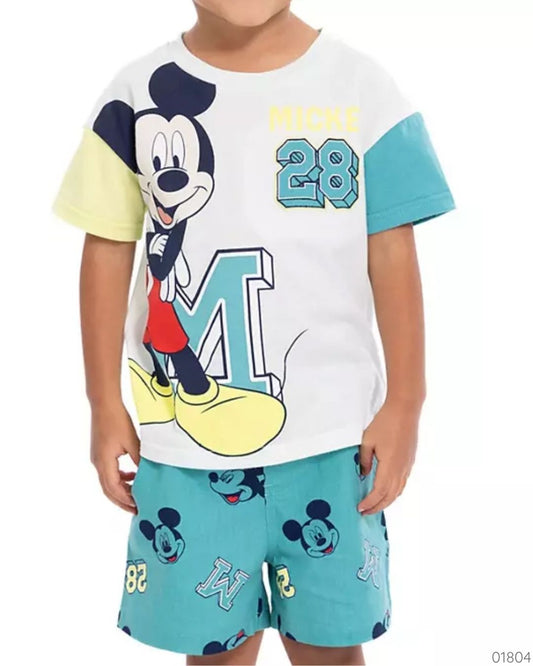 TRAJE 2PZS MICKEY MOUSE SHORT VERDE