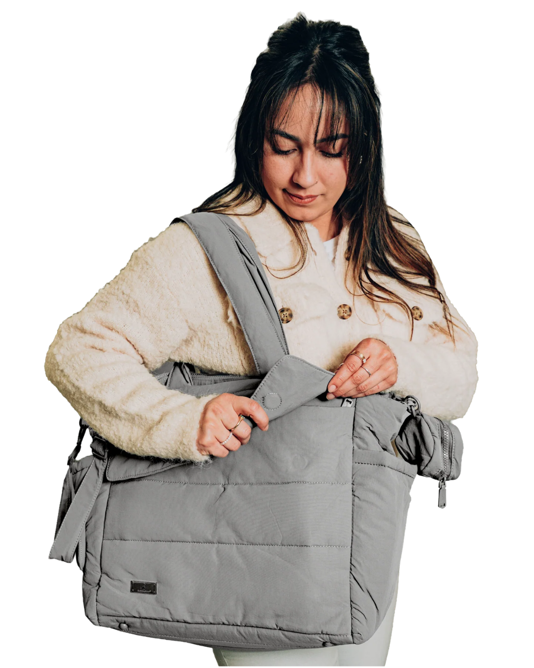 PAÑALERA BABBLERO PUFFER TOTE GRIS