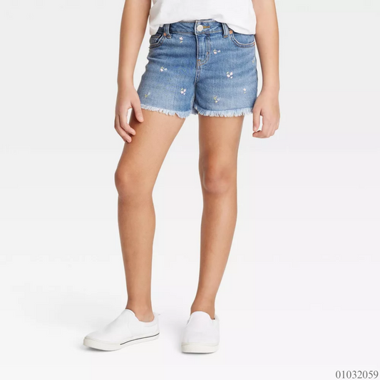 SHORT JEAN FLORECITAS BORDADAS