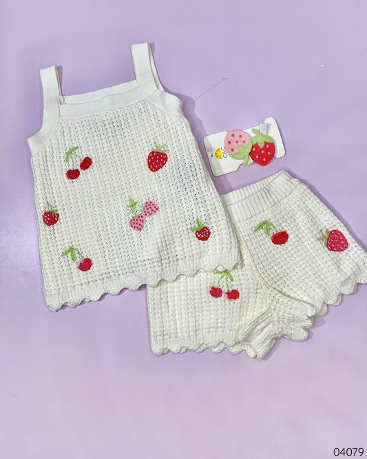 TRAJE 3PZS FRESAS BLANCO