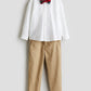 TRAJE FORMAL CAFE BLANCO CORBATIN ROJO HM