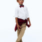 TRAJE FORMAL CAFE BLANCO CORBATIN ROJO HM