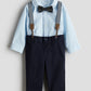 TRAJE FORMAL AZUL NEGRO TIRANTES HM
