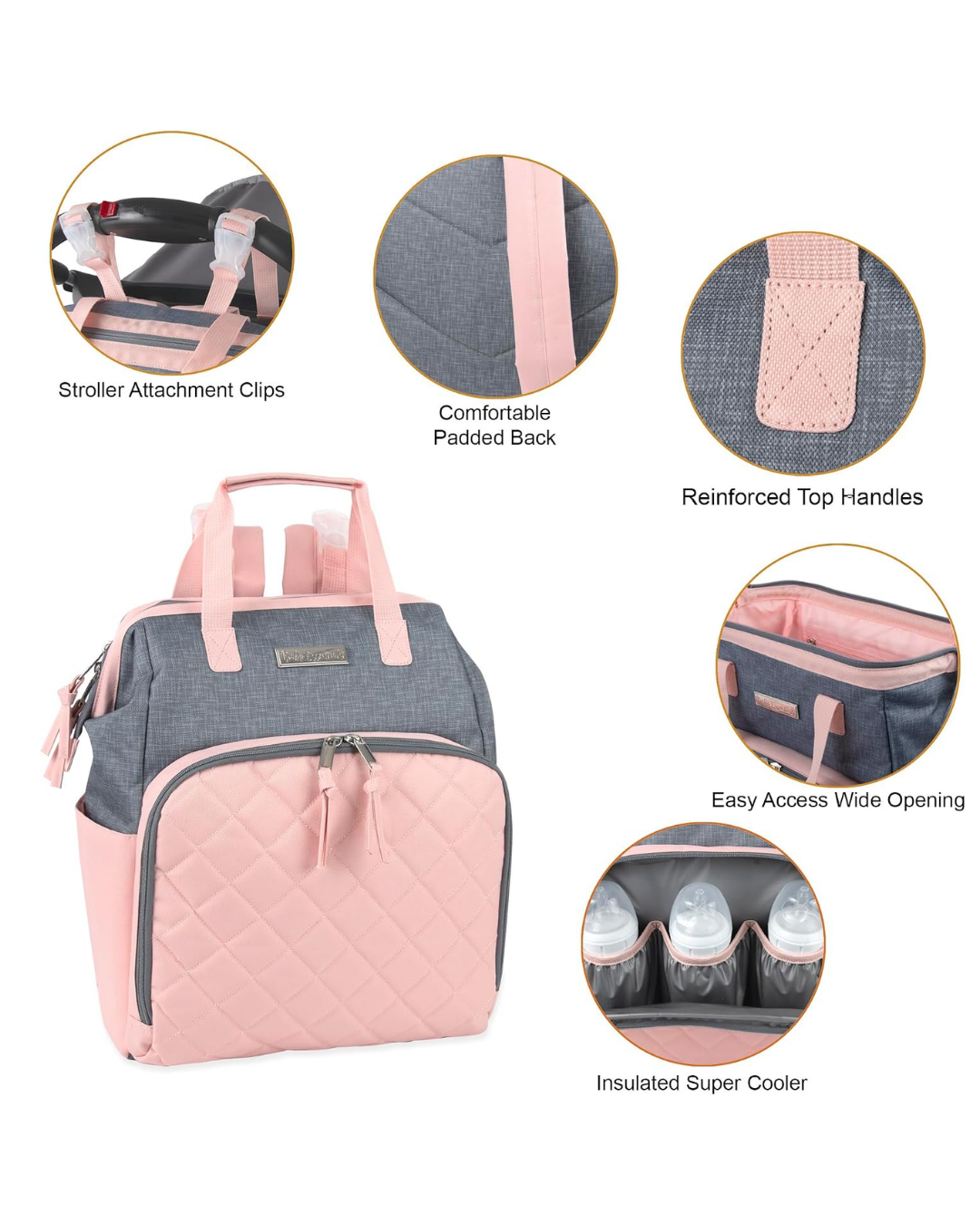 PAÑALERA BABAY ESSENTIAL ROSADA GRIS