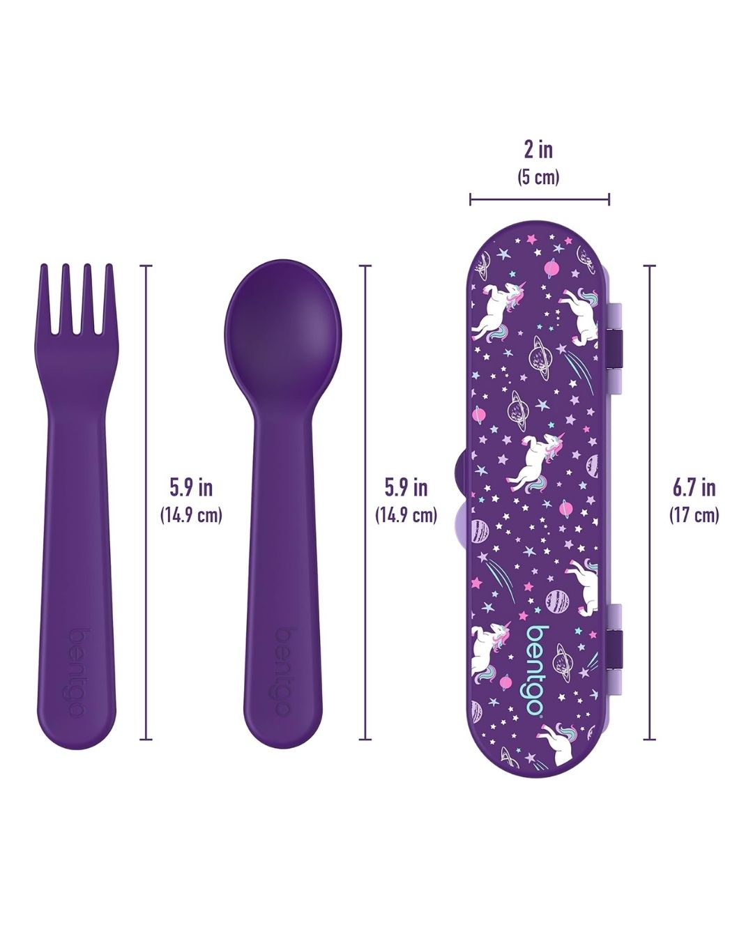 TENEDOR Y CUCHARA BENTGO UNICORNIO