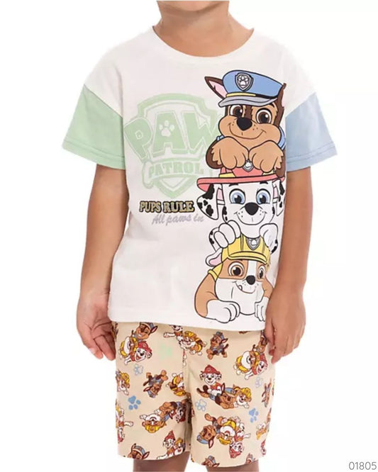 TRAJE 2PZS PAW PATROL SHORT CAFÉ