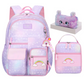 SET MOCHILA ARCOIRIS 3 PZS MORADA