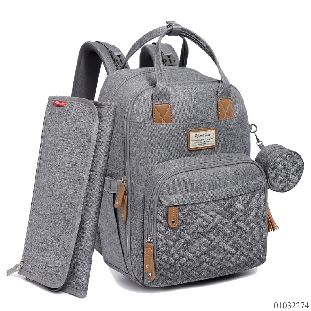 PAÑALERA GRIS RUVALINO MOCHILA