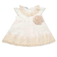 VESTIDO BLANCO BEIGE ENCAJE