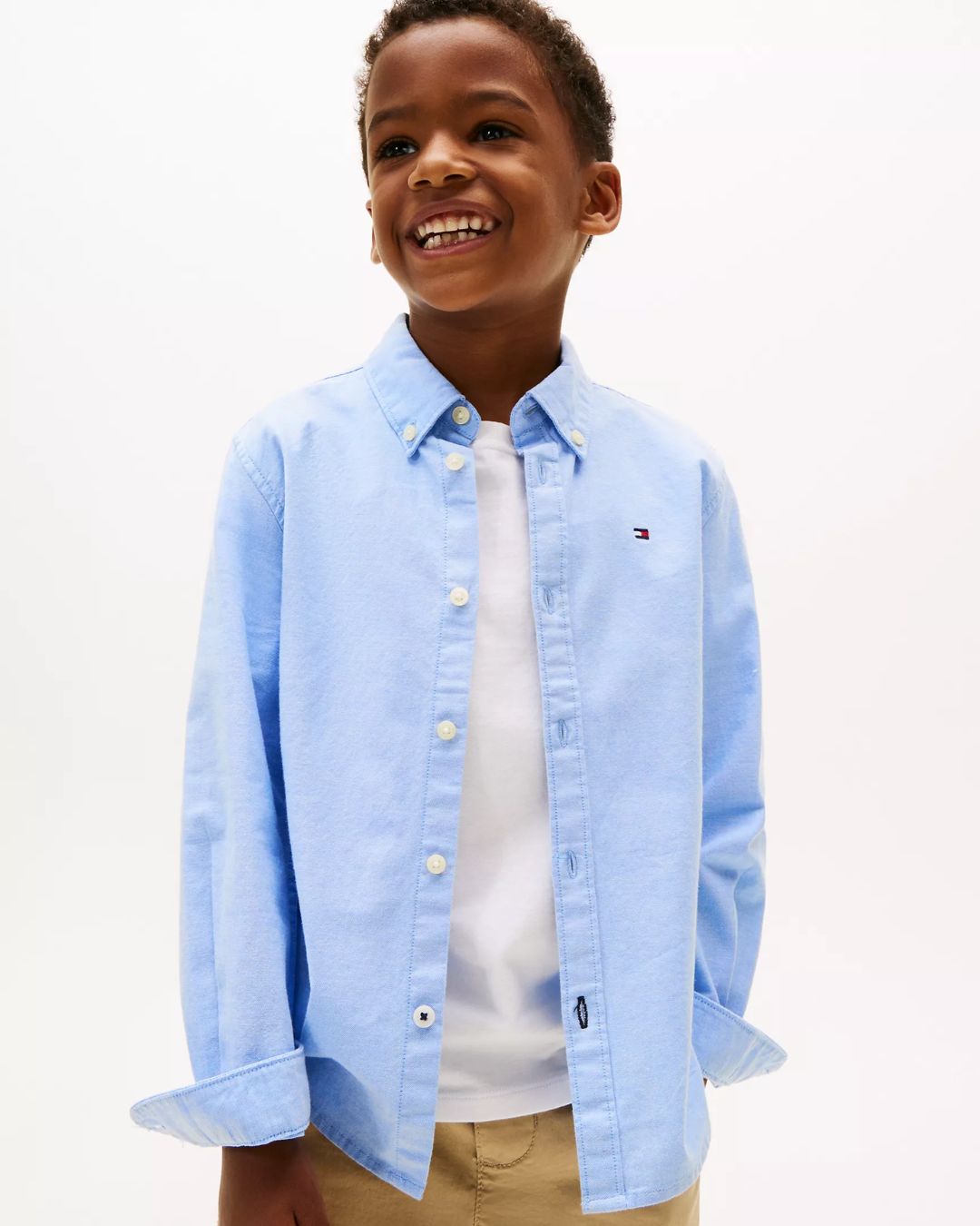 CAMISA MNGA LARGA TOMMY AZUL CELESTE