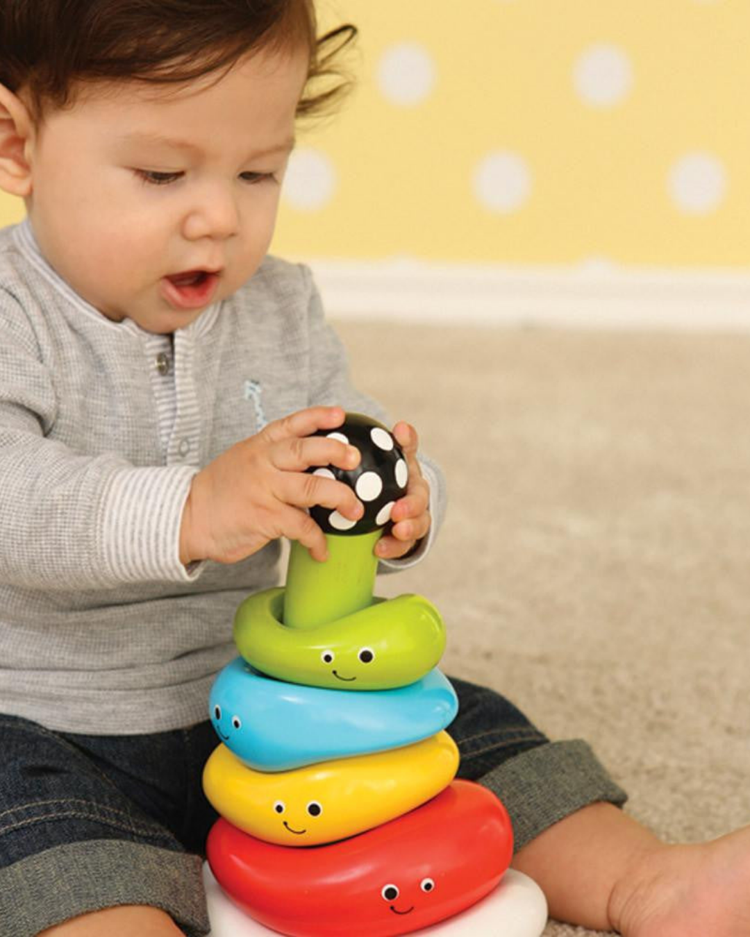 JUGUETE APILADOR DE AROS FUNNY FACES INFANTINO