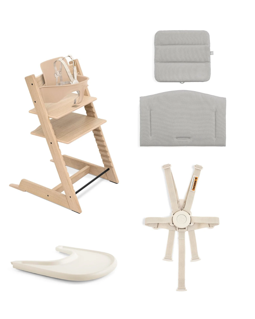 SILLA STOKKE TRIPP TRAPP ROBLE NATURAL COJIN Y BANDEJA