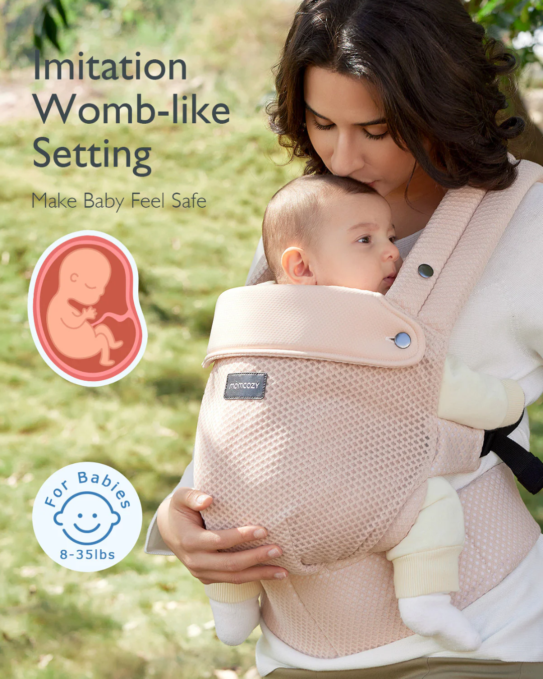 PORTA BEBE ERGONOMIC MALLA TRANSPIRABLE ROSA