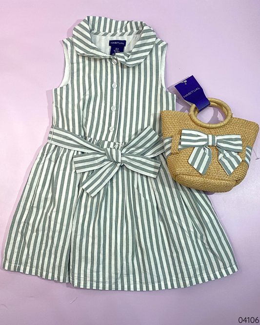 VESTIDO RAYADO VERDE BLANCO