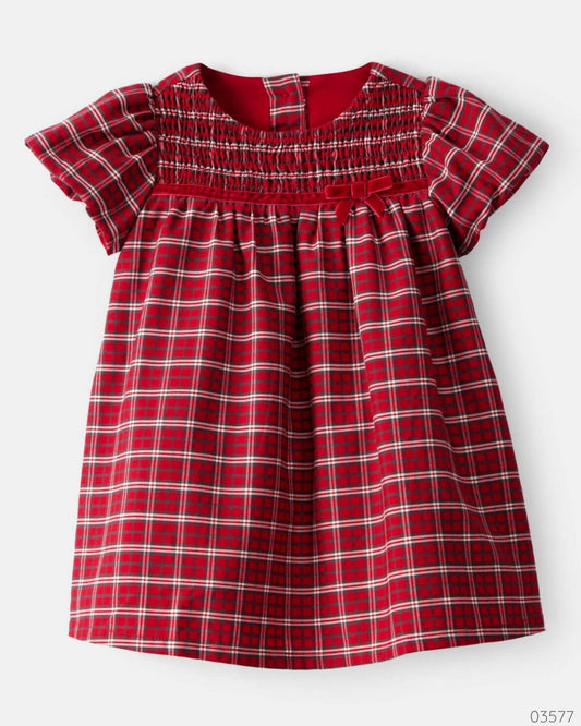 VESTIDO ROJO CUADRICULADO BABY GIRL CARTERS