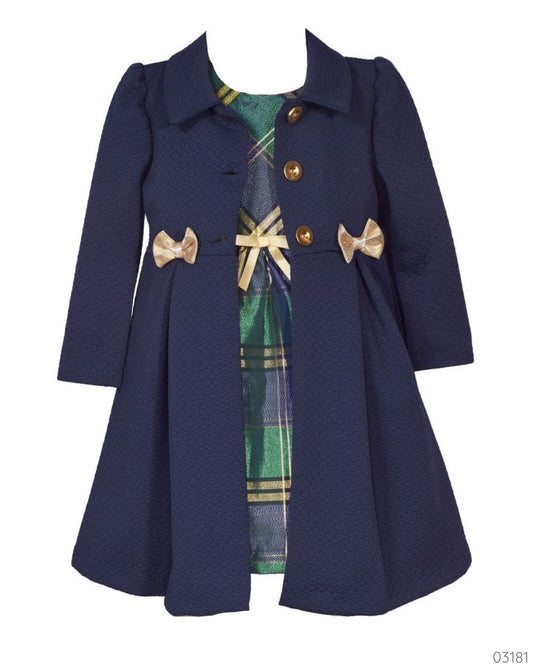 VESTIDO CUADRICULADO ABRIGO AZUL