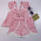TRAJE FLOREADO ROSADO LENTES