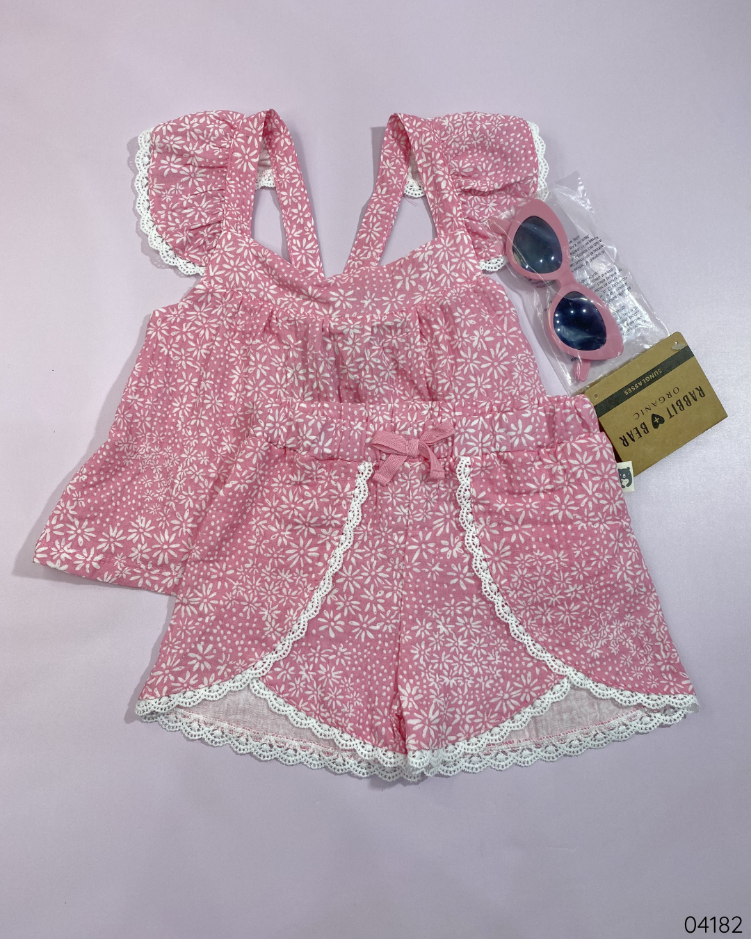 TRAJE FLOREADO ROSADO LENTES