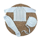 TRAJE TEJIDO CELESTE