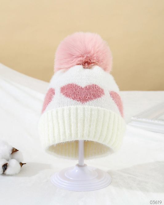 GORRO BLANCO CORAZONES