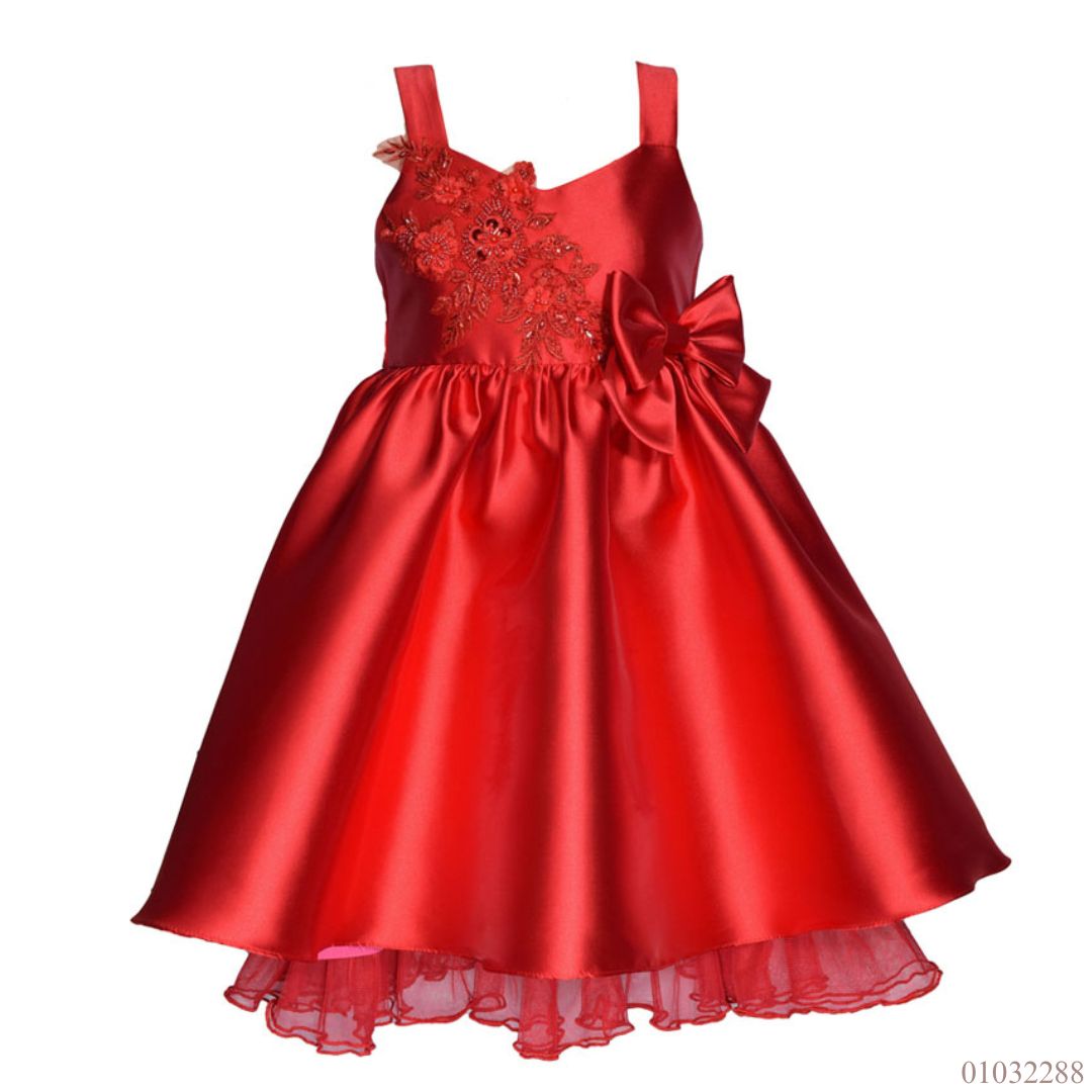 VESTIDO ELEGANTE ROJO CHONGO CINTURA BONNIE JEAN