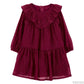 VESTIDO ROJO VINO CARTERS MANGALARGA