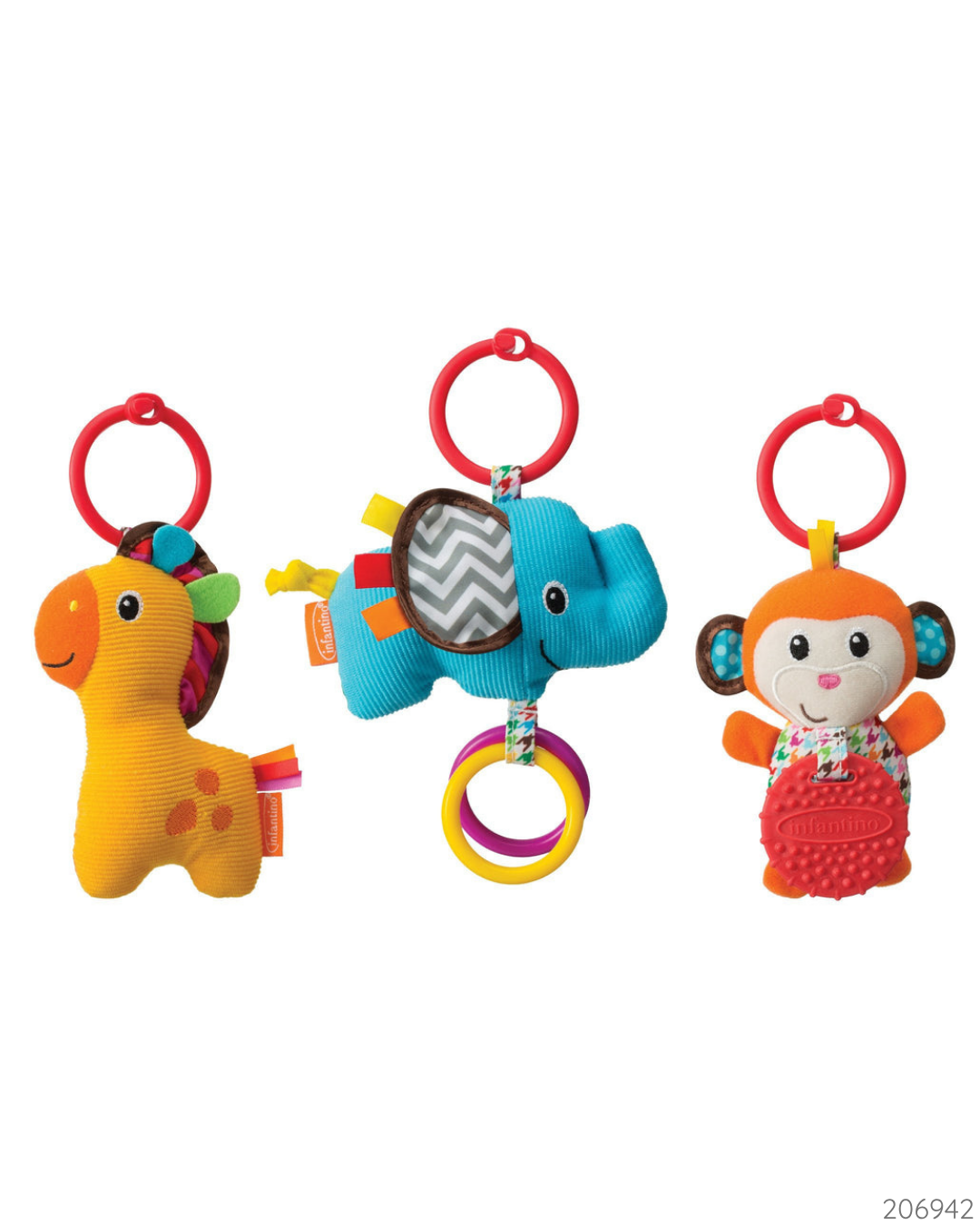 JUGUETES INFANTINO JIRAFA ELEFANTE Y MONO