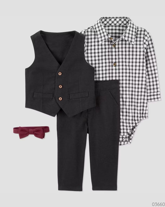 TRAJE FORMAL 4PZ CHALECO NEGRO