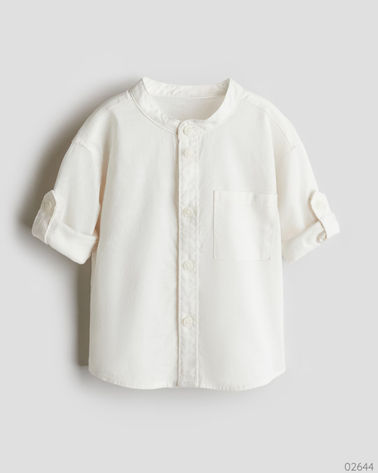 CAMISA MNGA LARGA H & M BLANCA