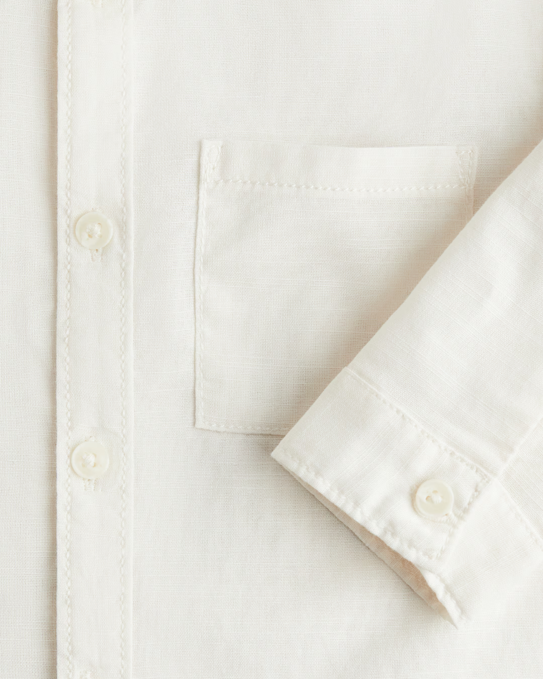 CAMISA MNGA LARGA H & M BLANCA