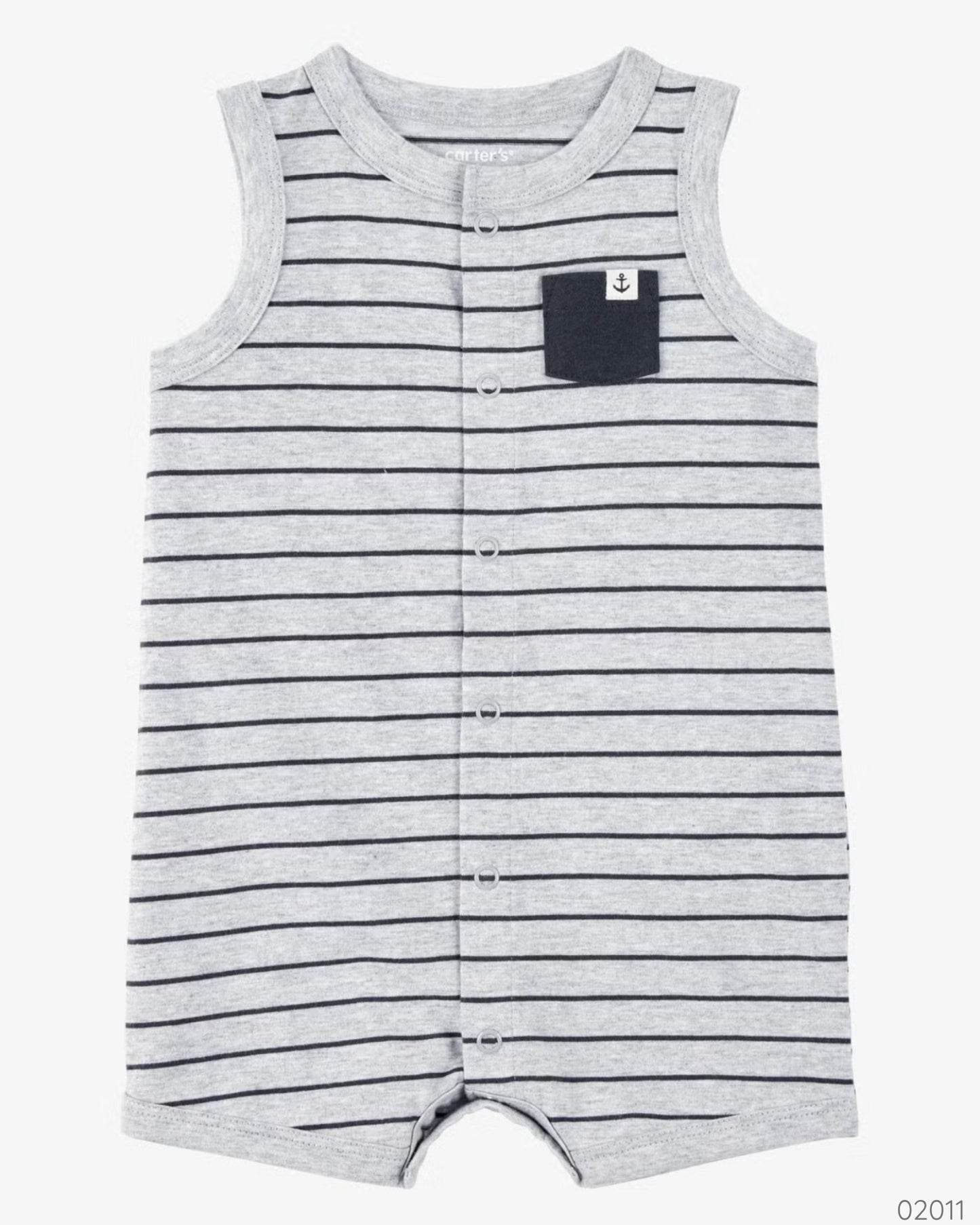 ROMPER GRIS NEGRO RAYADO CARTERS