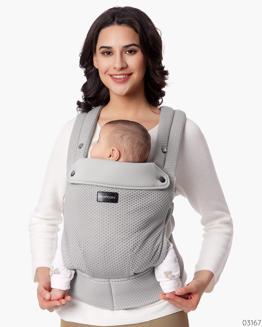PORTA BEBE ERGONOMIC MALLA TRANSPIRABLE GRIS