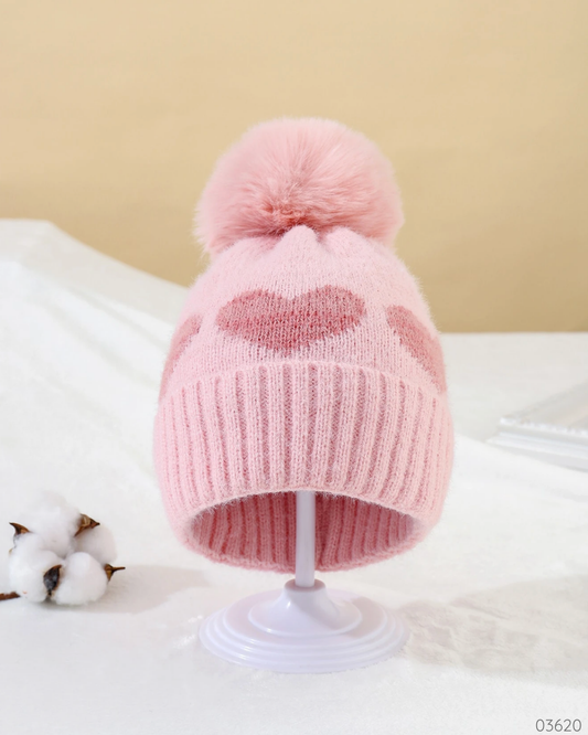 GORRO ROSADO CORAZONES