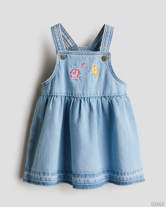 VESTIDO AZUL JEAN FLORES H & M