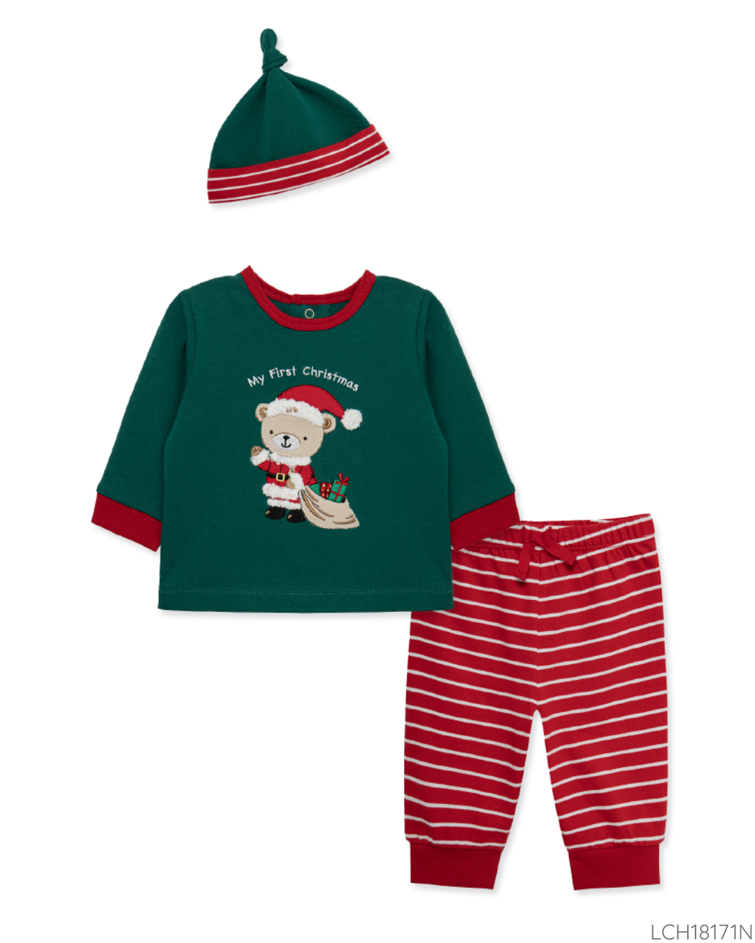 TRAJE 1ST CHRISTMAS OSO GORRO VERDE