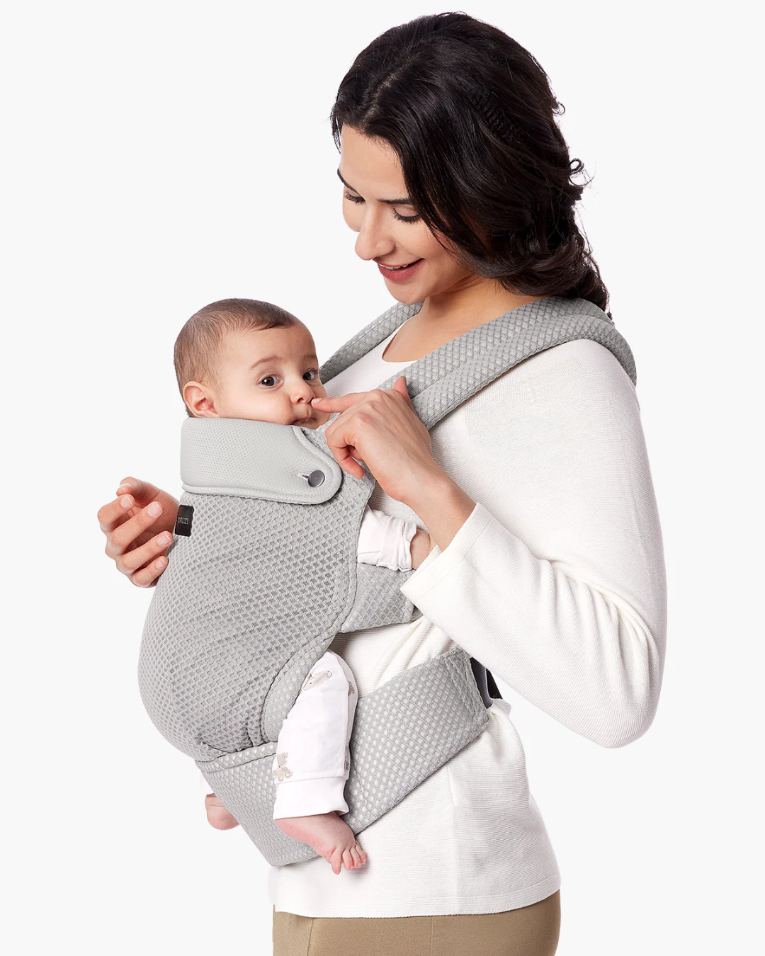 PORTA BEBE ERGONOMIC MALLA TRANSPIRABLE GRIS