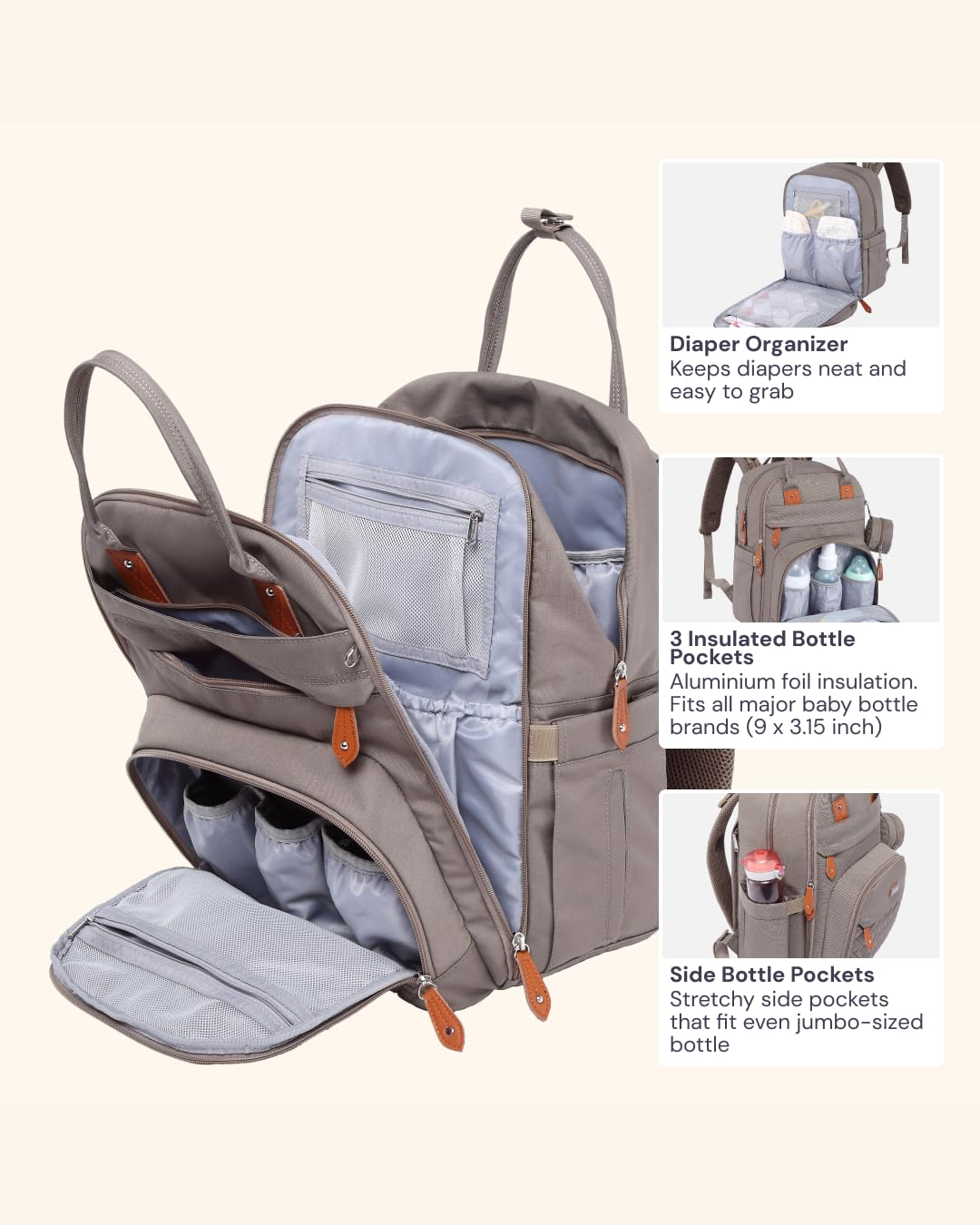 PAÑALERA BABBLERO KHAKI